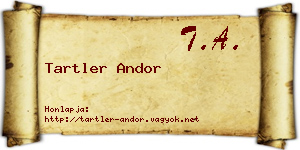 Tartler Andor névjegykártya